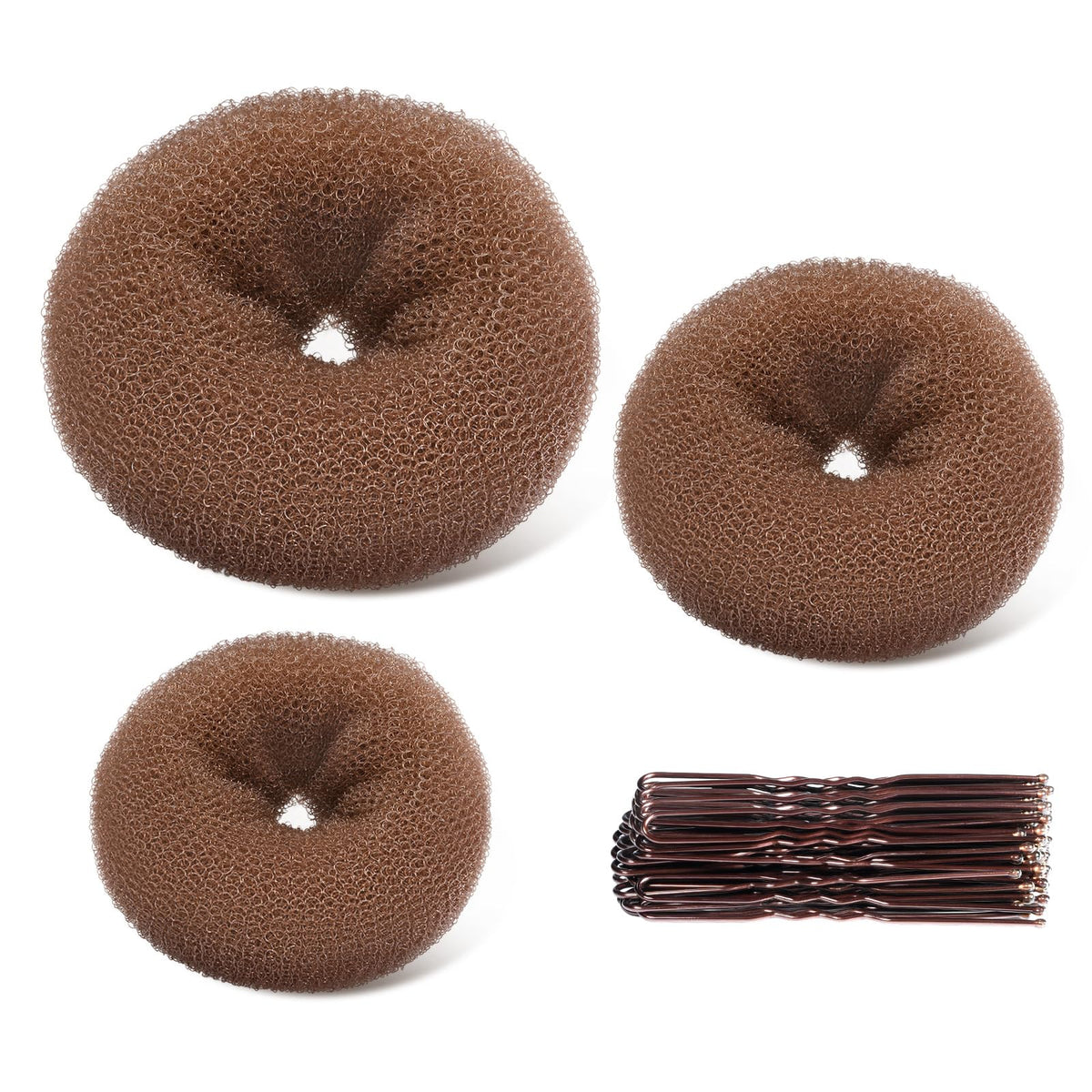 TsMADDTs donut bun maker tamaño pequeño para cabello fino, peinado rápido