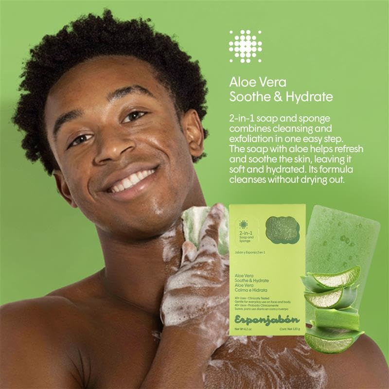 T.Taio Esponjabon Aloe Vera textura: exfoliación suave que cuida la piel.