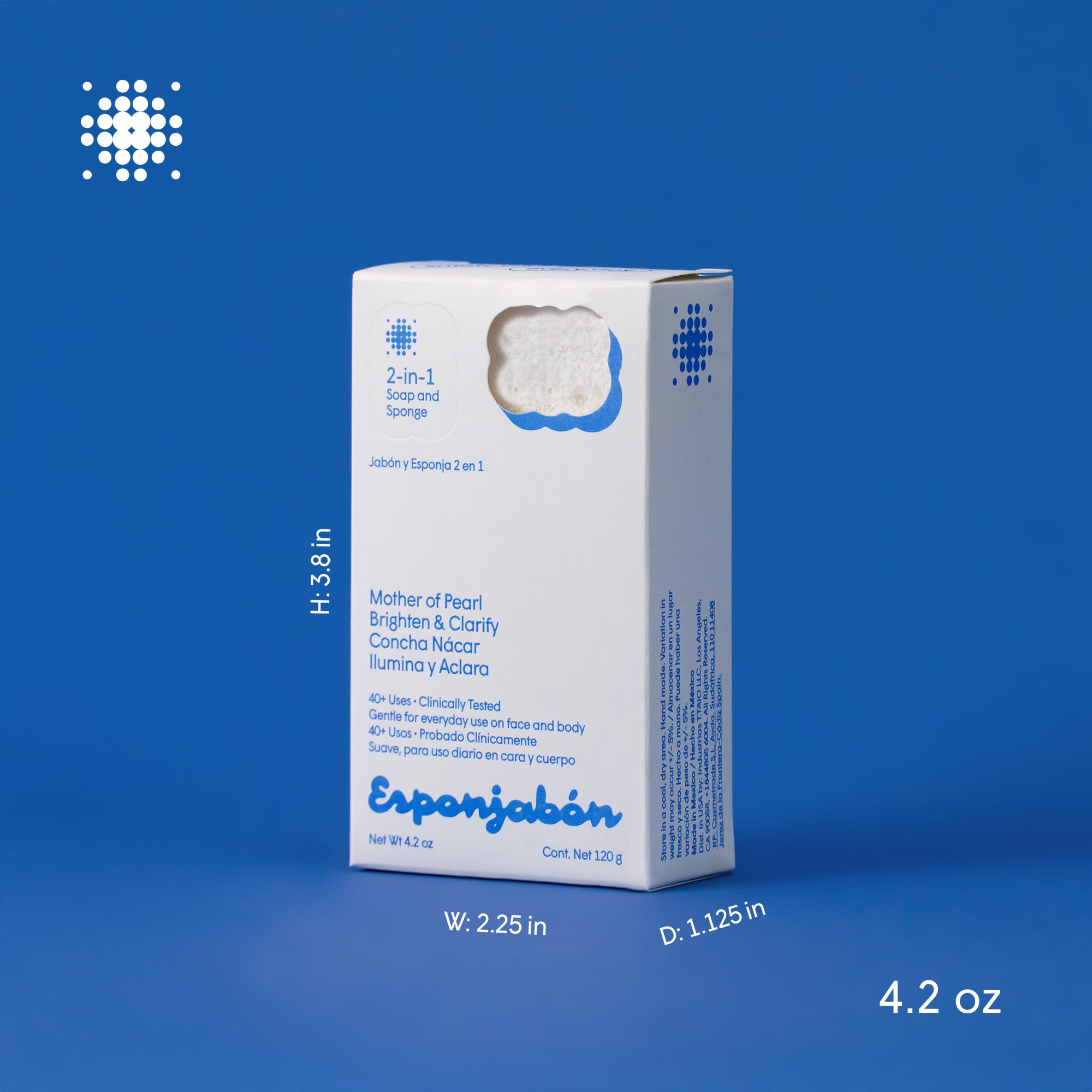 T.TAIO Esponjabon limpia profundamente y deja piel suave.