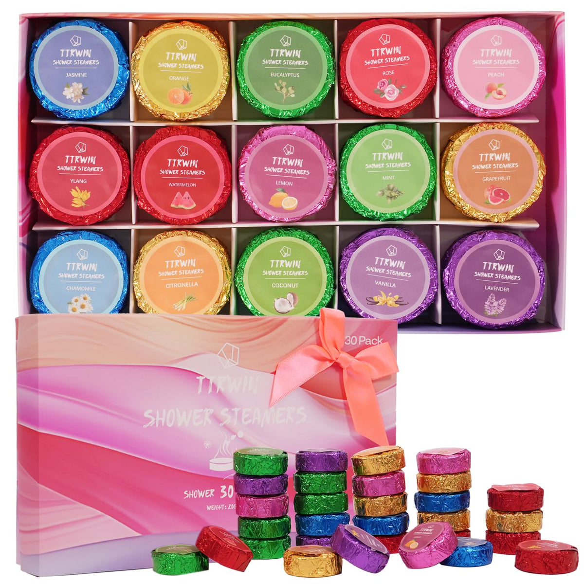 TTRWIN bombas ducha aromaterapia 30-pack listas para spa en casa