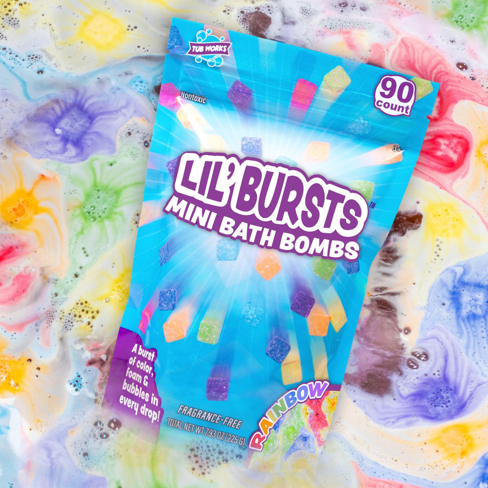 Tub Works Lil' Bursts color rosa: colorido arcoíris para la hora del baño.