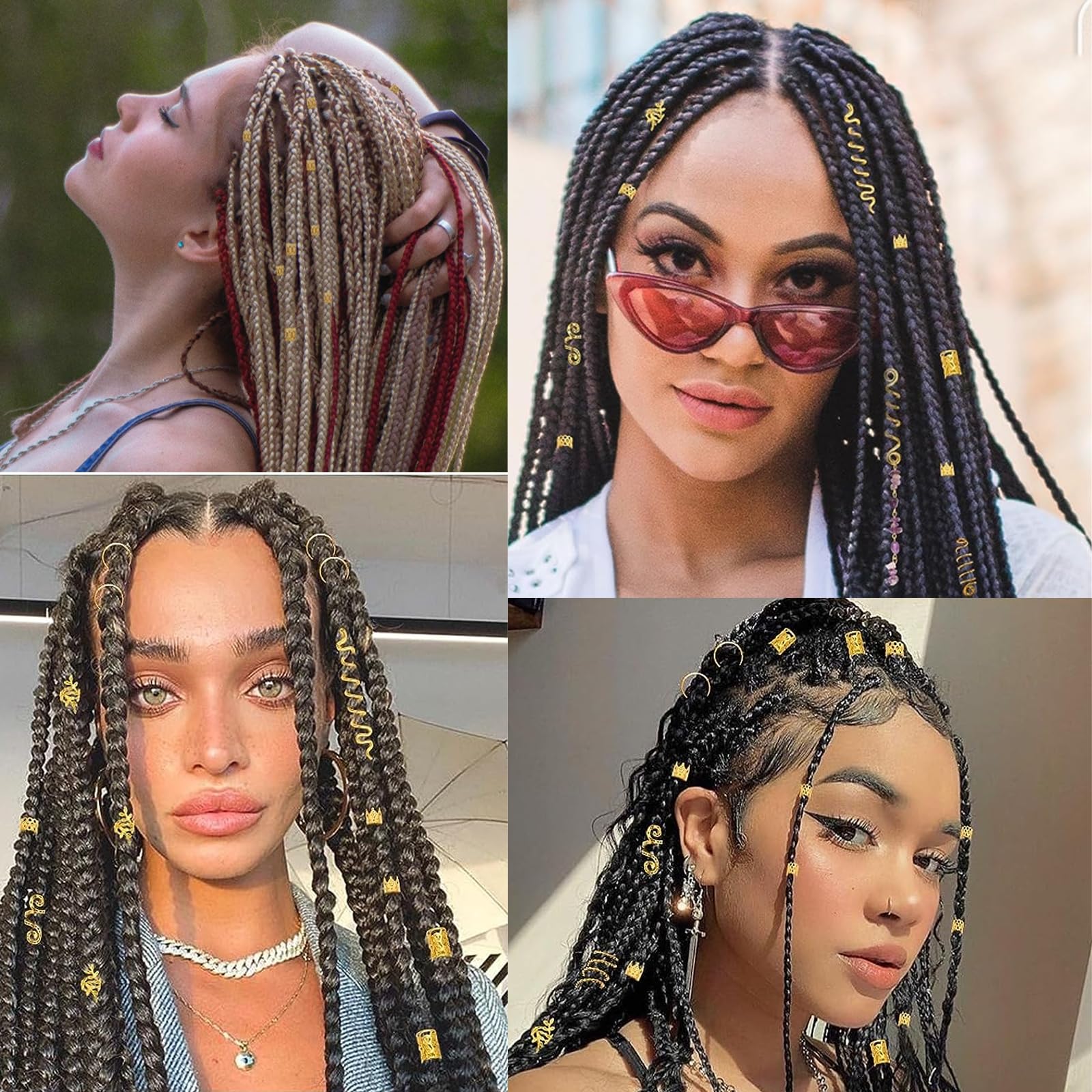 Tuefuzy accesorios dorados para extensiones, realzan la melena con facilidad.