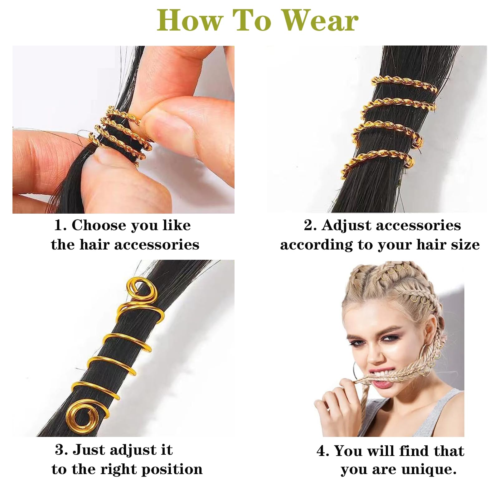 Tuefuzy clips dorados para cabello, sujeción segura sin dañar.