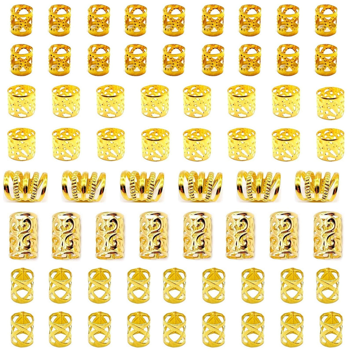 Tuefuzy joyas para trenzas en oro, conjunto de 100 piezas para uso diario.