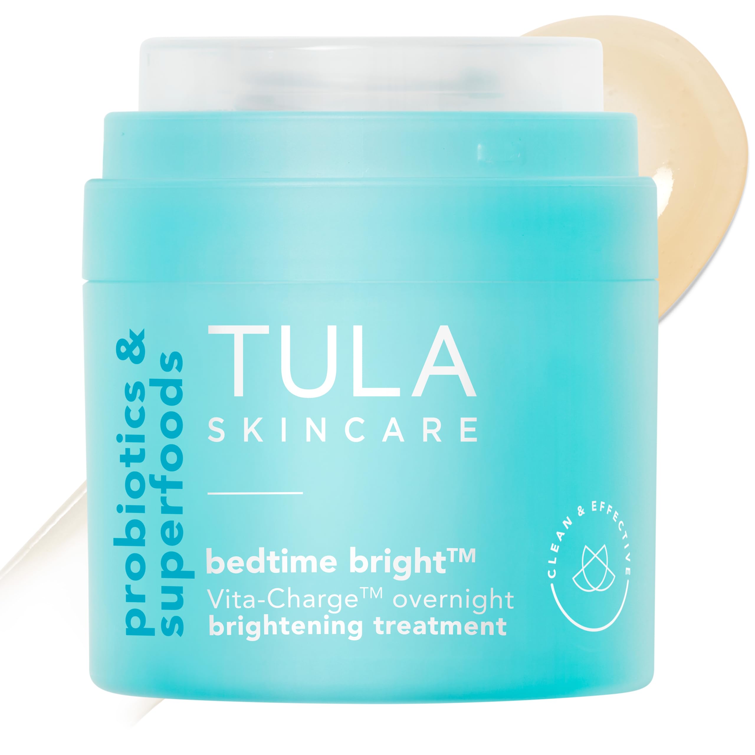TULA Bedtime: botella brillos nocturnos para hidratación durante la noche.
