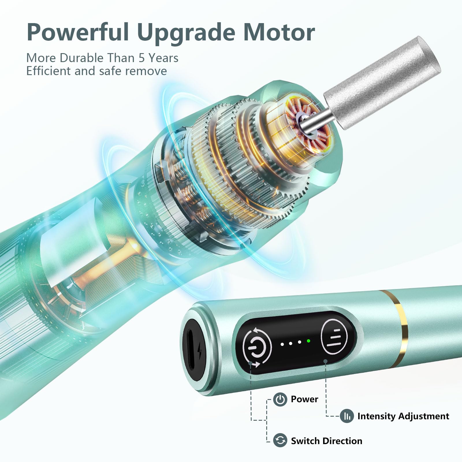TUOBEO control de velocidad ajustable para diferentes uñas.
