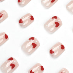 TUZANDW uñas con diseño de corazones, aplicación rápida para look nocturno