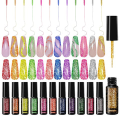 TWOEIGHT delineador de gel brillo reflectante para destellos en uñas.
