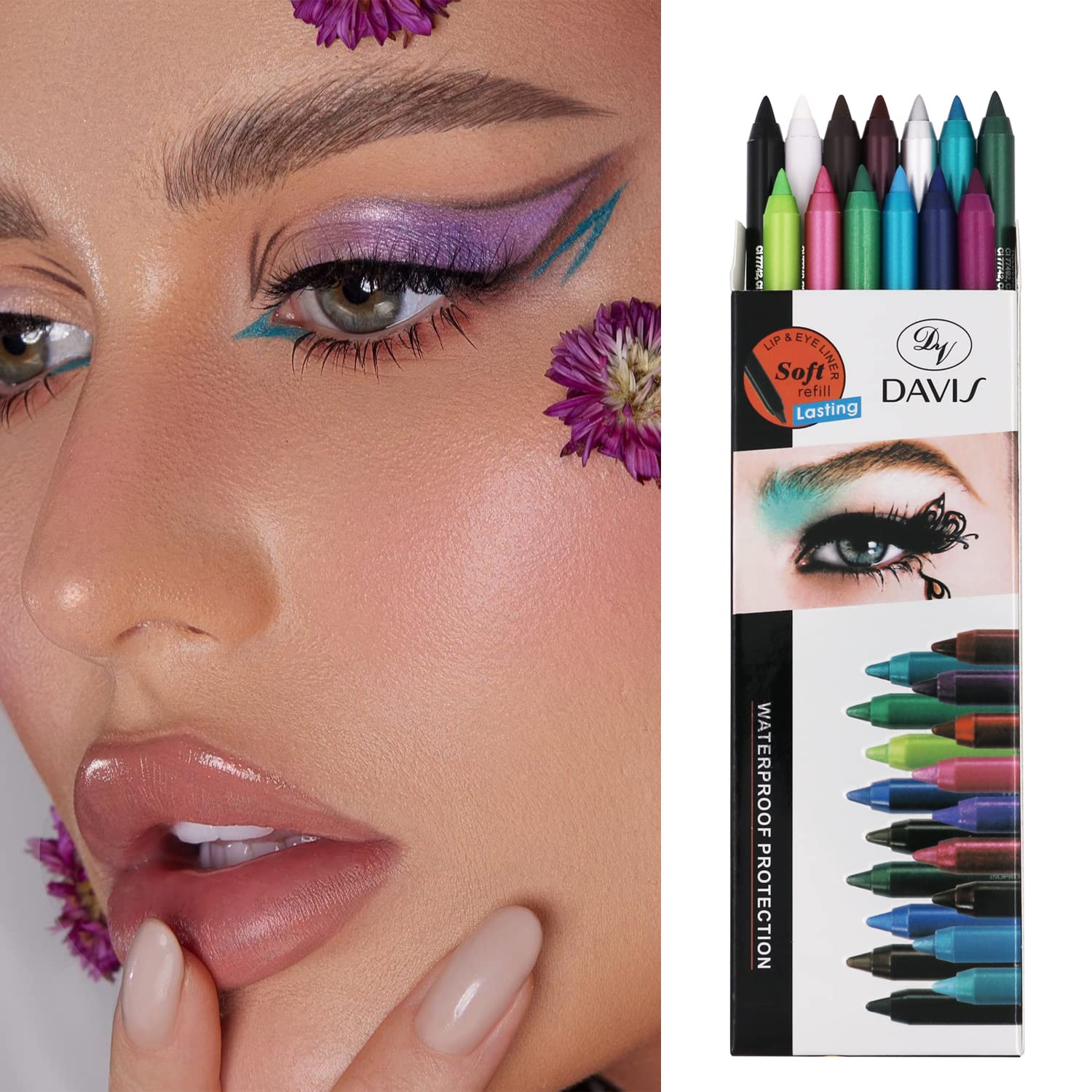 TWOMODE caja compacta para guardar maquillajes coloridos y ordenados