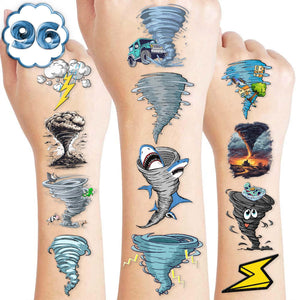 Twonado tatuajes tornado hoja 01: adhesivo seguro para fiestas y premios.