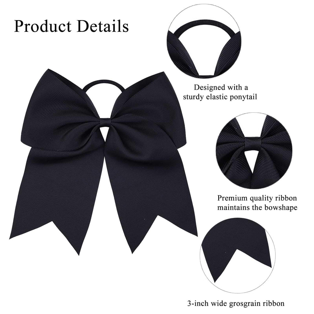 Twpribarn lazo cheer 8p negro, cómodo y seguro para el cabello