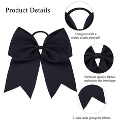 Twpribarn lazo cheer 8p negro, cómodo y seguro para el cabello