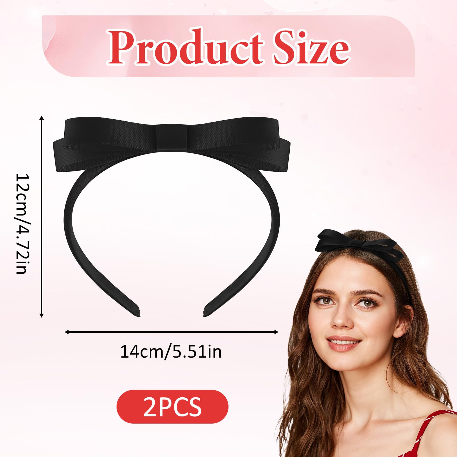 Tyqour diadema negra con lazo, perfecta para fiestas y cosplay.