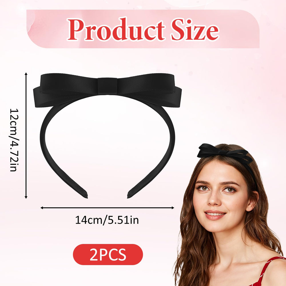 Tyqour diadema negra con lazo, perfecta para fiestas y cosplay.