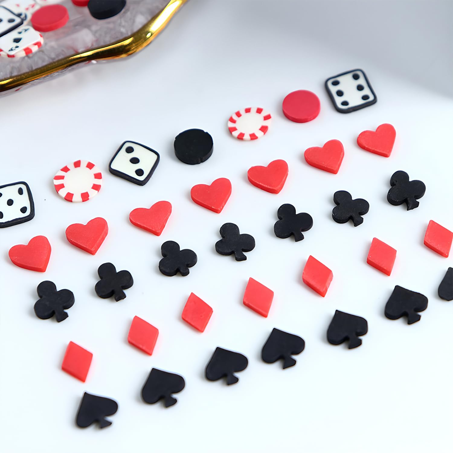 Tyuimhx arcilla fimo póker para uñas, diseños 3D