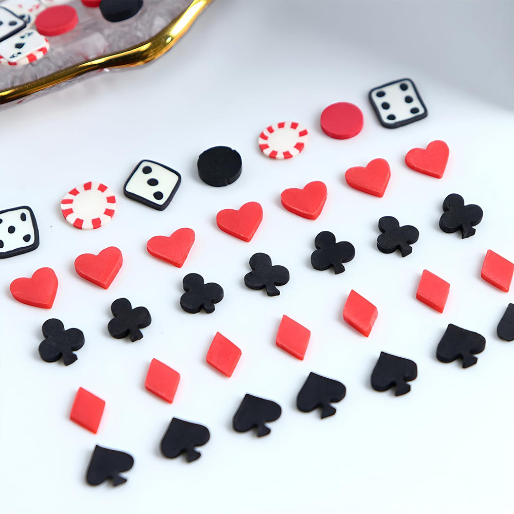 Tyuimhx arcilla fimo póker para uñas, diseños 3D
