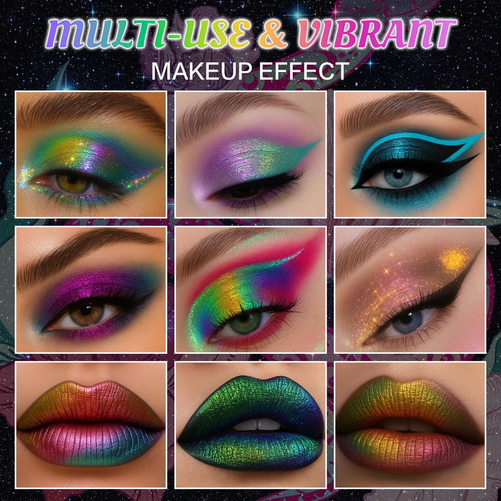 UCANBE Chameleon Multichrome facilita la aplicación con brocha o dedos y efecto metálico.