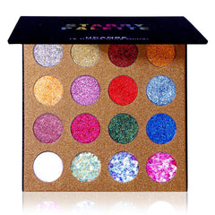 Paleta UCANBE Pro Glitter de 16 colores para ojos, brillo intenso.