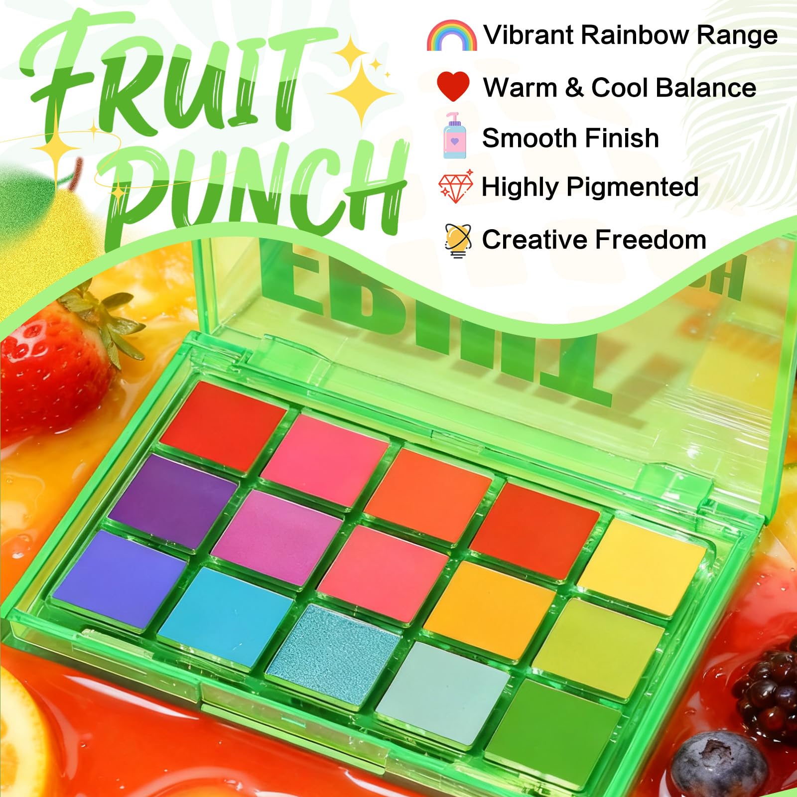 Sombras cálidas y frías de UCANBE Fruta Punch para combinaciones versátiles.