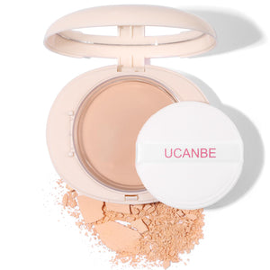 UCANBE polvo compacto 2 en 1 base mate para un acabado natural