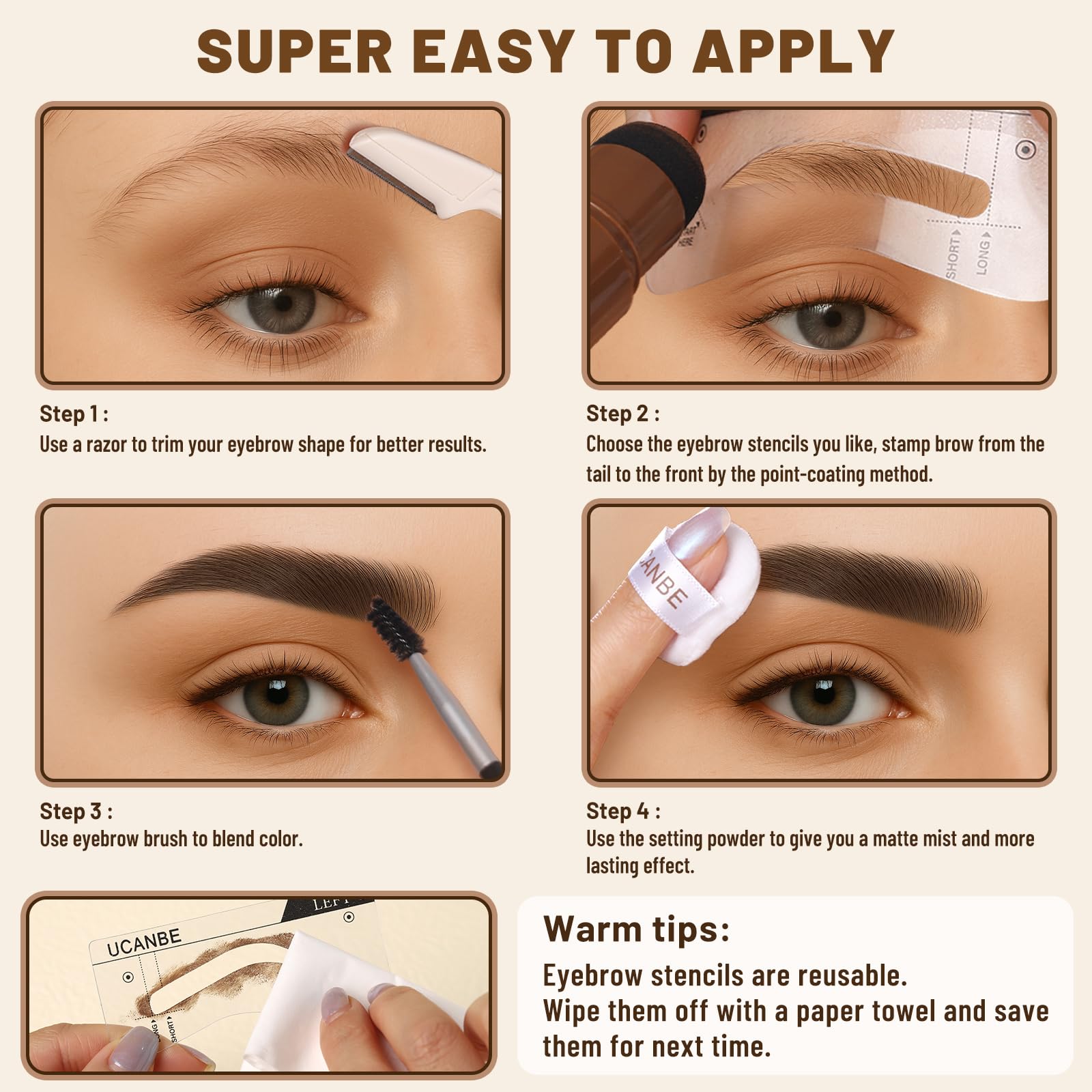 UCANBE rasurador de cejas para perfilado claro