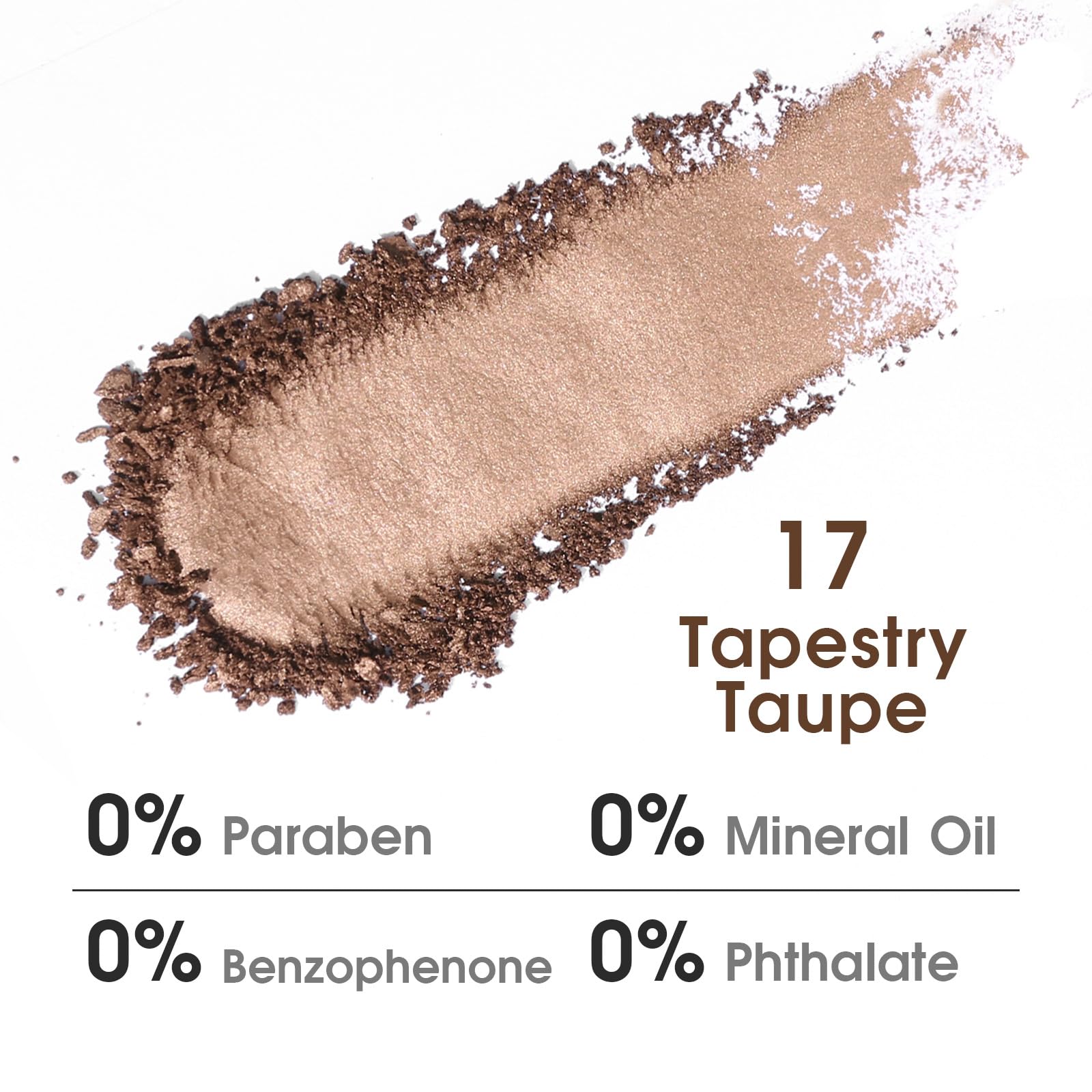 UCANBE Tapestry Taupe: sombras mate para base duradera y difuminación suave.
