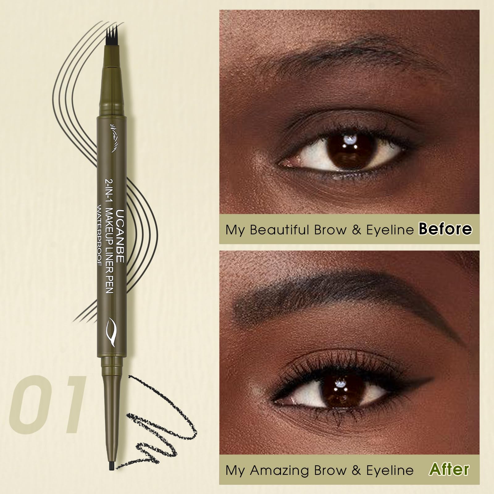 UCANBE trazos de pelo para cejas de aspecto natural y realista.