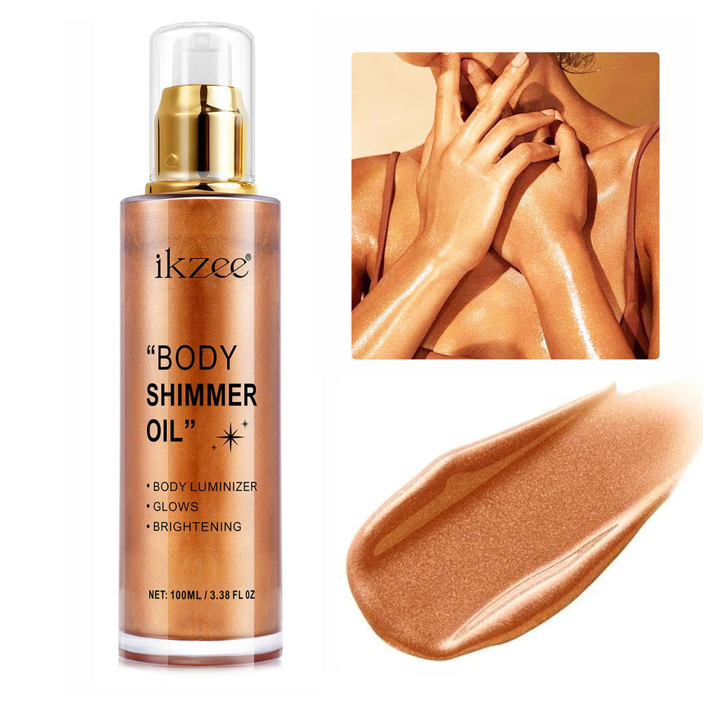 UCANBEMAKEUP Aceite brillo corporal marrón dorado, resalta tono y luminosidad.