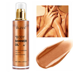 UCANBEMAKEUP Aceite brillo corporal marrón dorado, resalta tono y luminosidad.