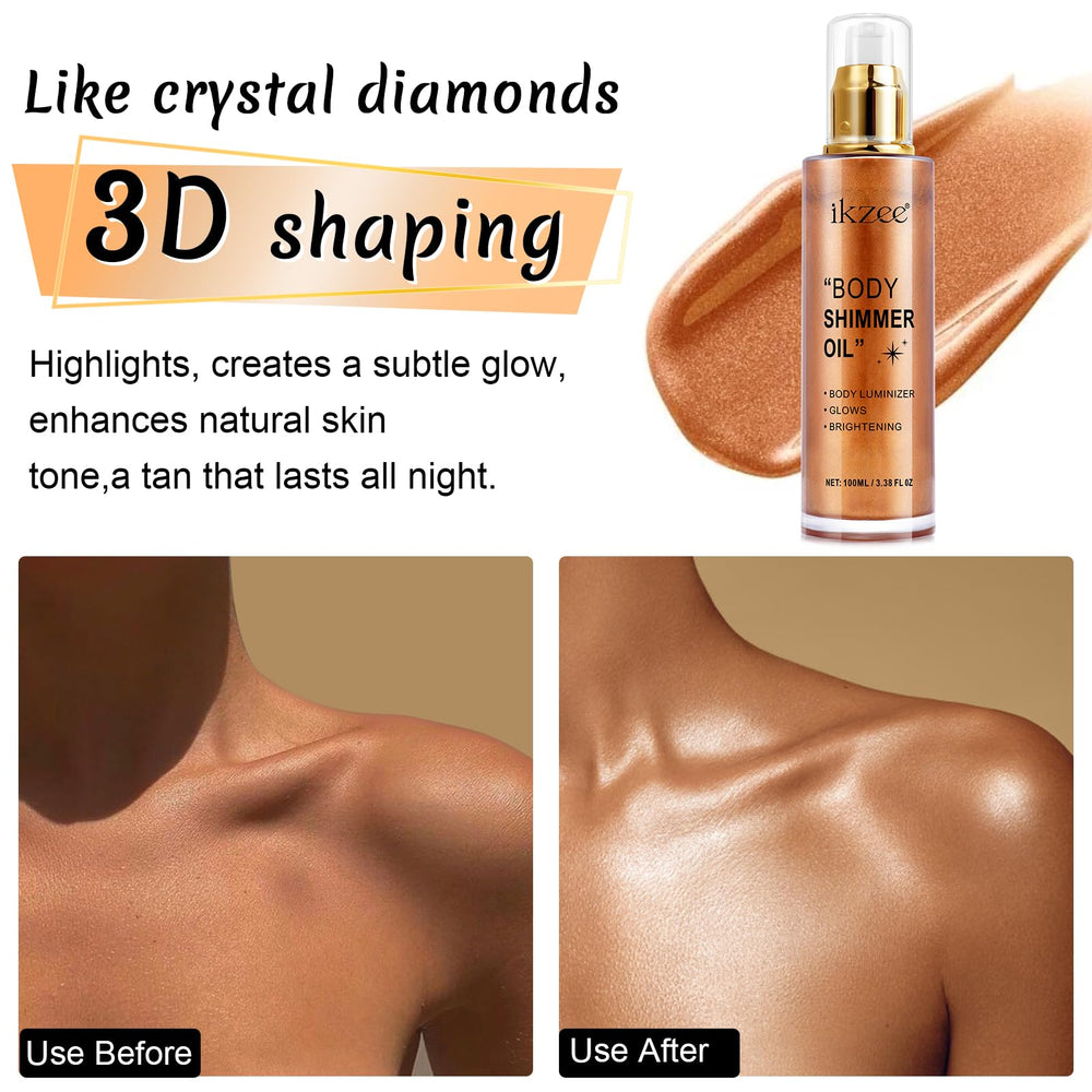 UCANBEMAKEUP Brillo 3D dorado para contornos y brillo suave.