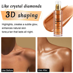 UCANBEMAKEUP Brillo 3D dorado para contornos y brillo suave.