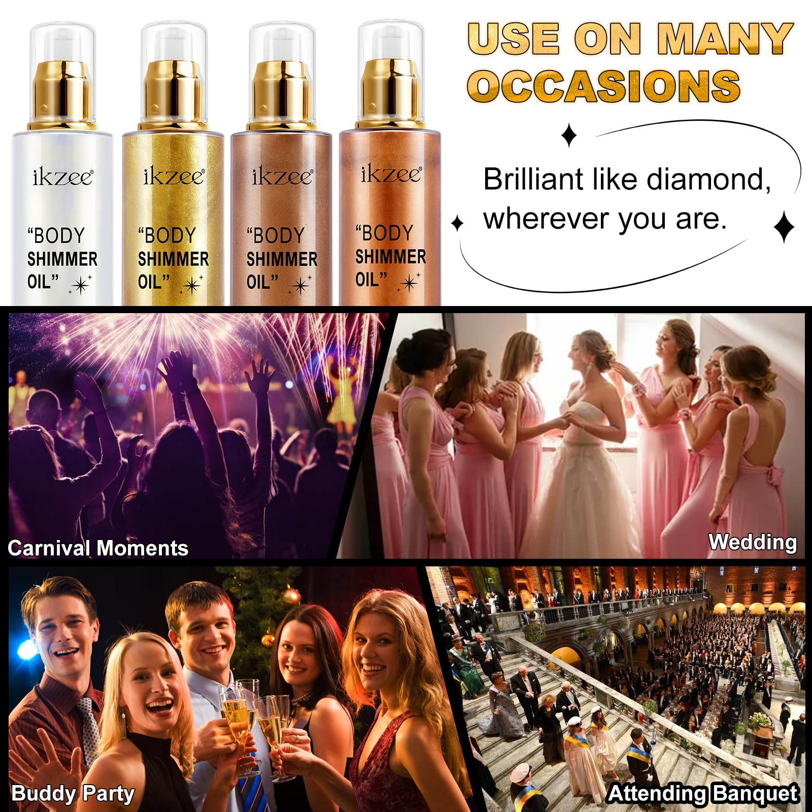 UCANBEMAKEUP Brillo sedoso para cuerpo: realza zonas deseadas con destellos sutiles.