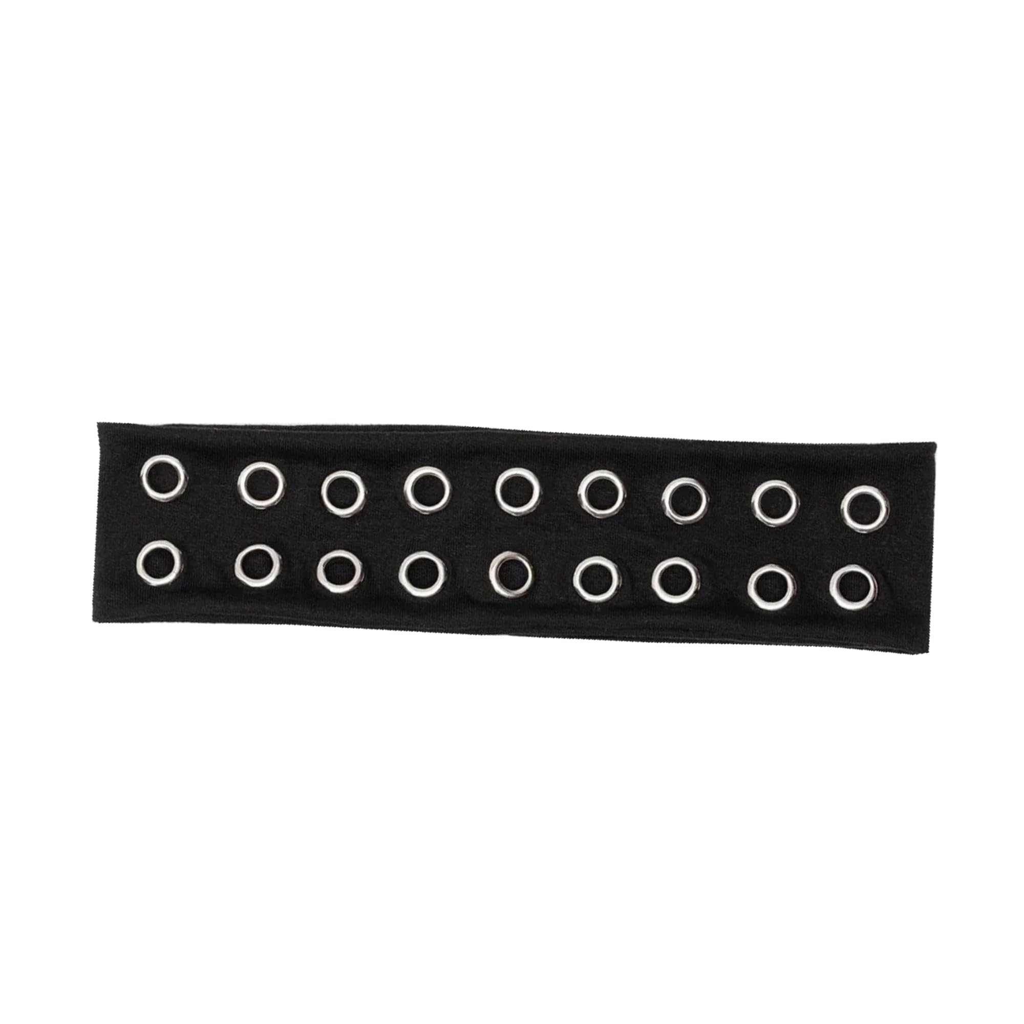 Diadema Uchyius con ojales metálicos vista frontal, añade estilo punk.