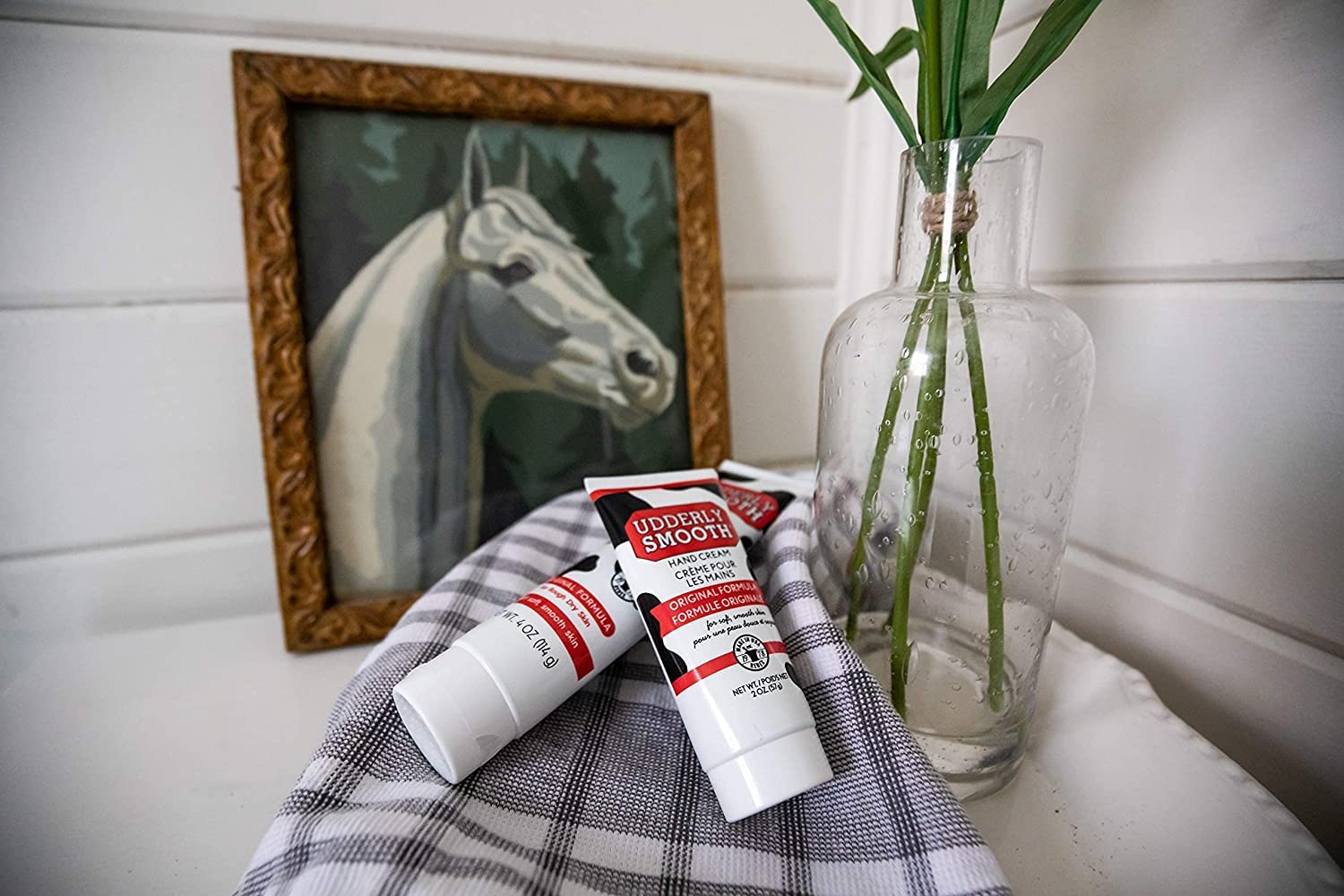 Aplicación diaria de Udderly Smooth para piel seca.