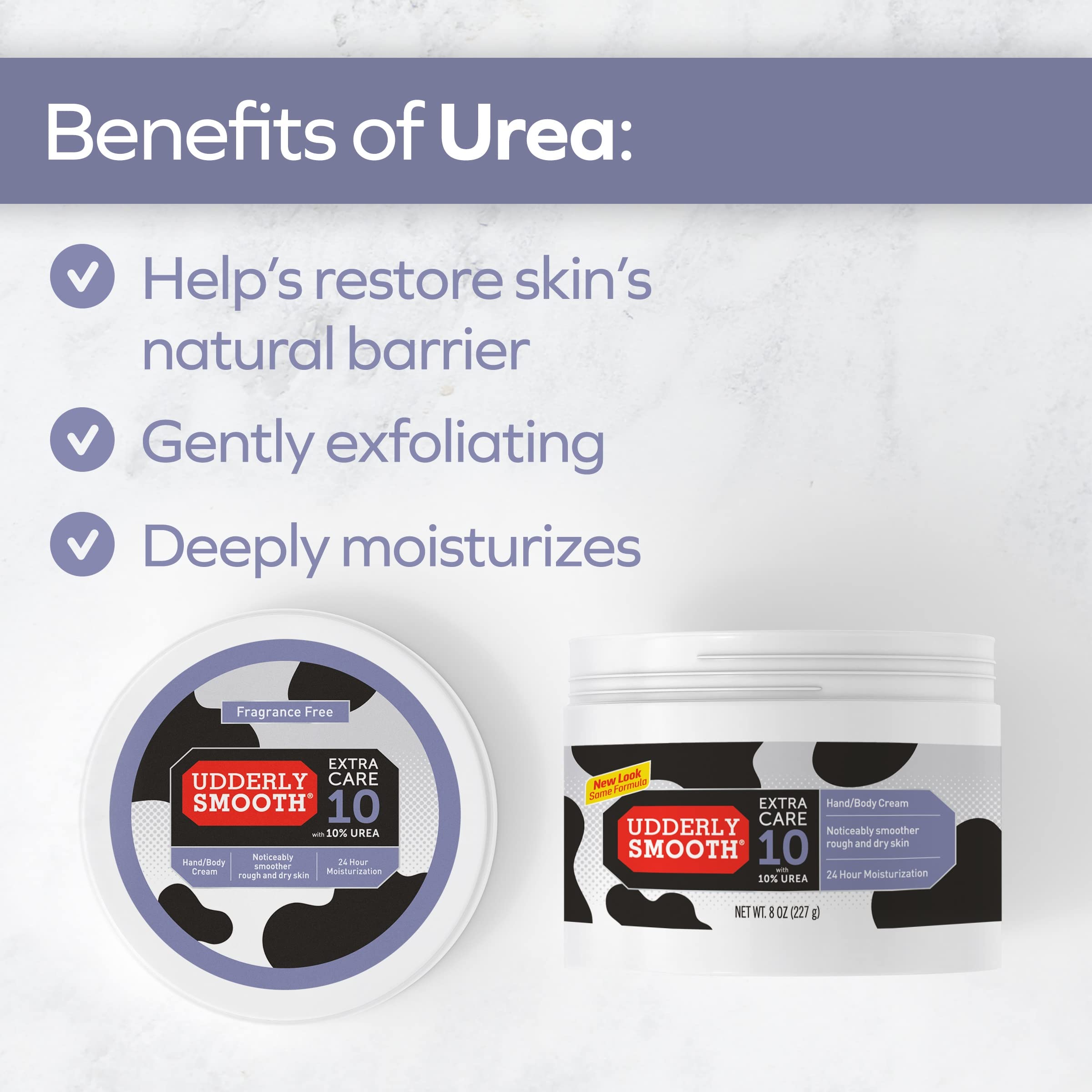 Piel seca mejorada con Udderly Smooth Extra Care 10, crema no grasa.