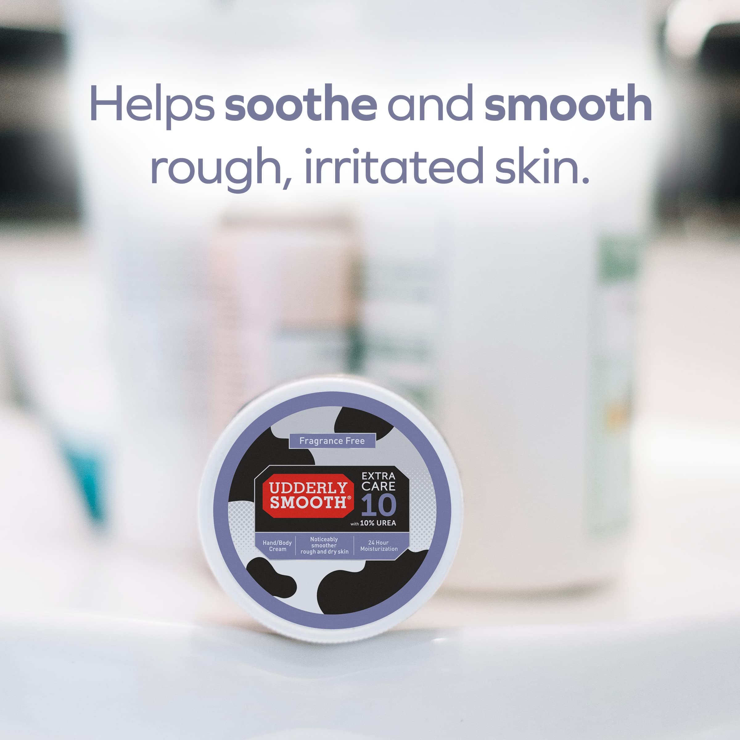 Producto sin perfume Udderly Smooth Extra Care 10 para piel sensible.