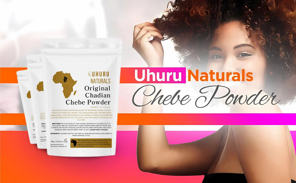 Polvo natural de Chad para cabello que busca hidratación y resistencia.