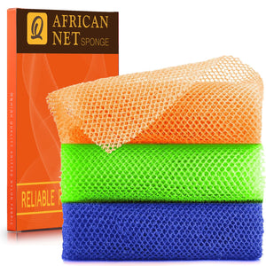 Esponja africana UJFQBH naranja, larga, ideal para limpieza diaria del cuerpo.