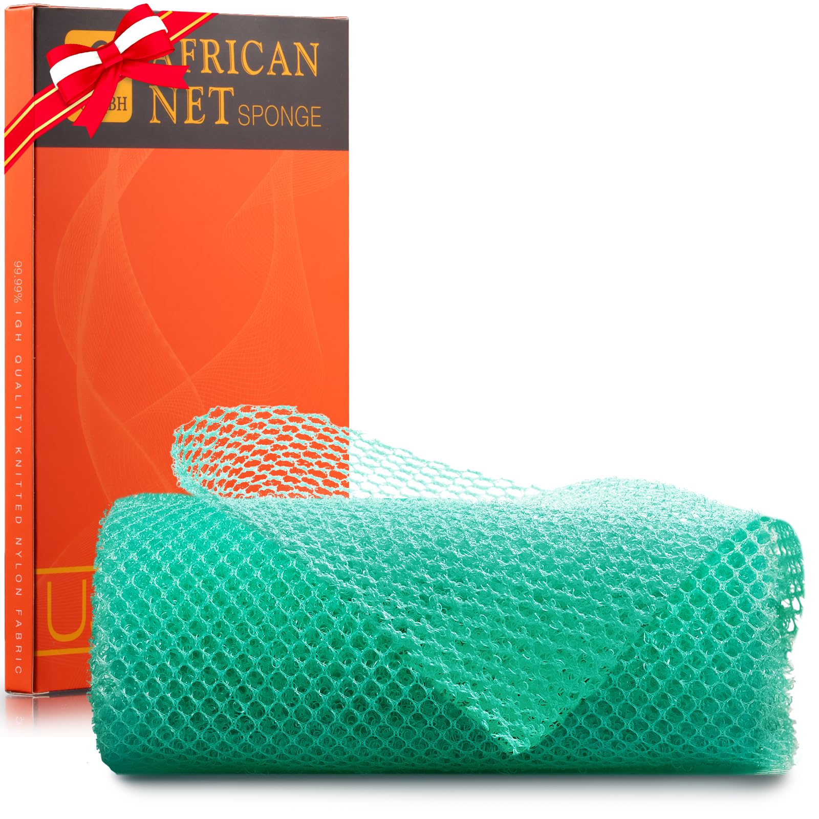 Esponja de baño africana larga de UJFQBH verde para exfoliar suavemente