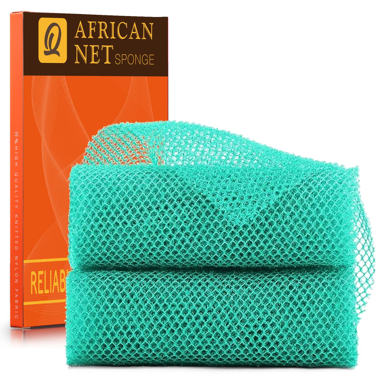Esponja de baño africana UJFQBH doble pieza verde, ideal para uso diario.