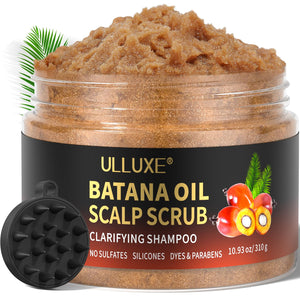 Exfoliante ulluxe para cuero cabelludo con batana y aceite, limpieza profunda