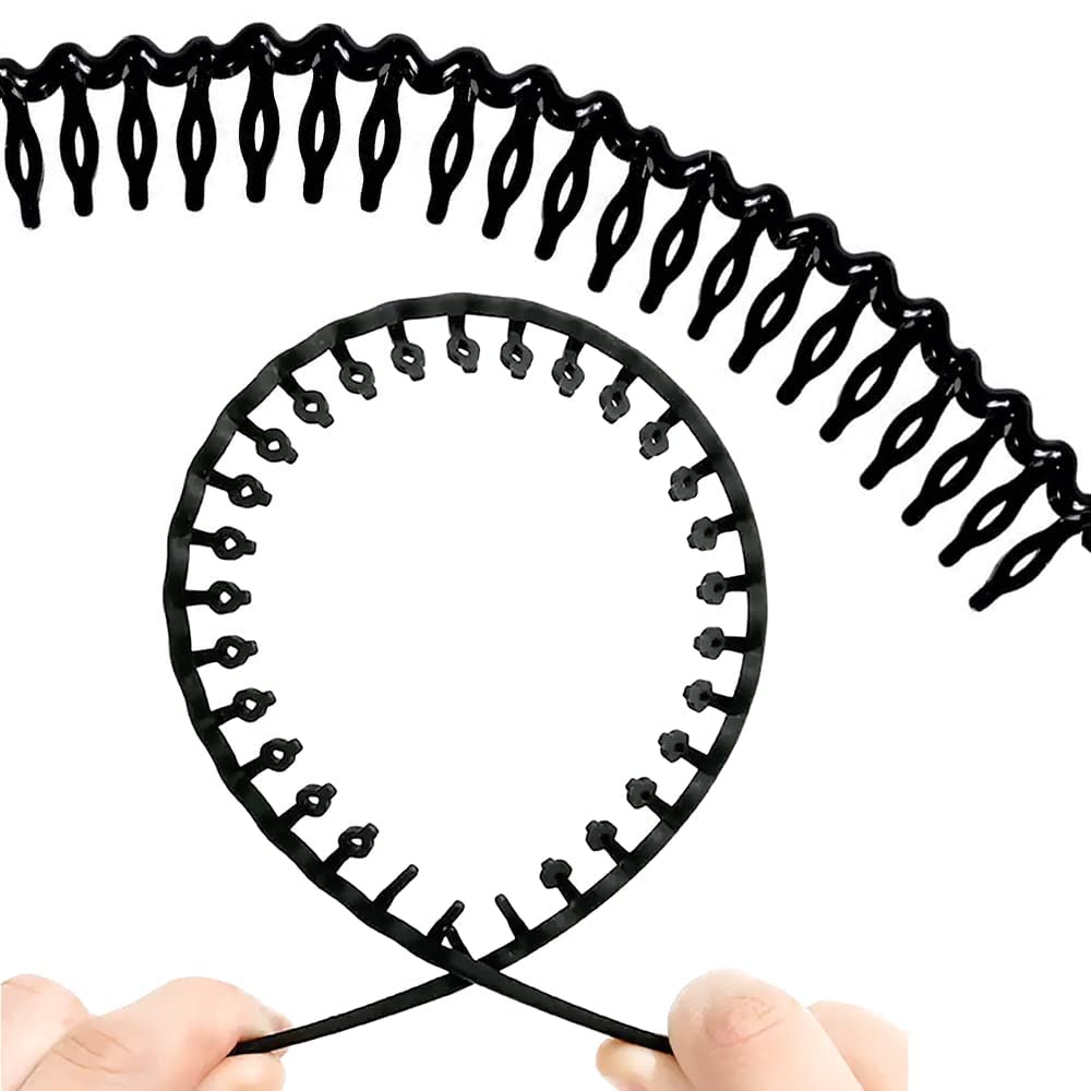 Diadema Ultimute con dientes para cabello grueso, negro, mantiene la melena recogida.