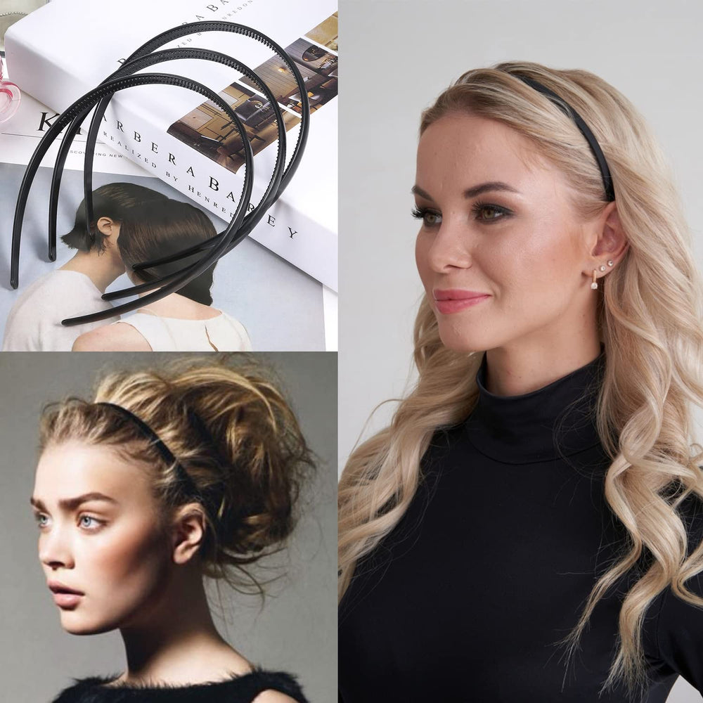 Diadema Ultimute paquete de 8 piezas, negro, para variedad de estilos.