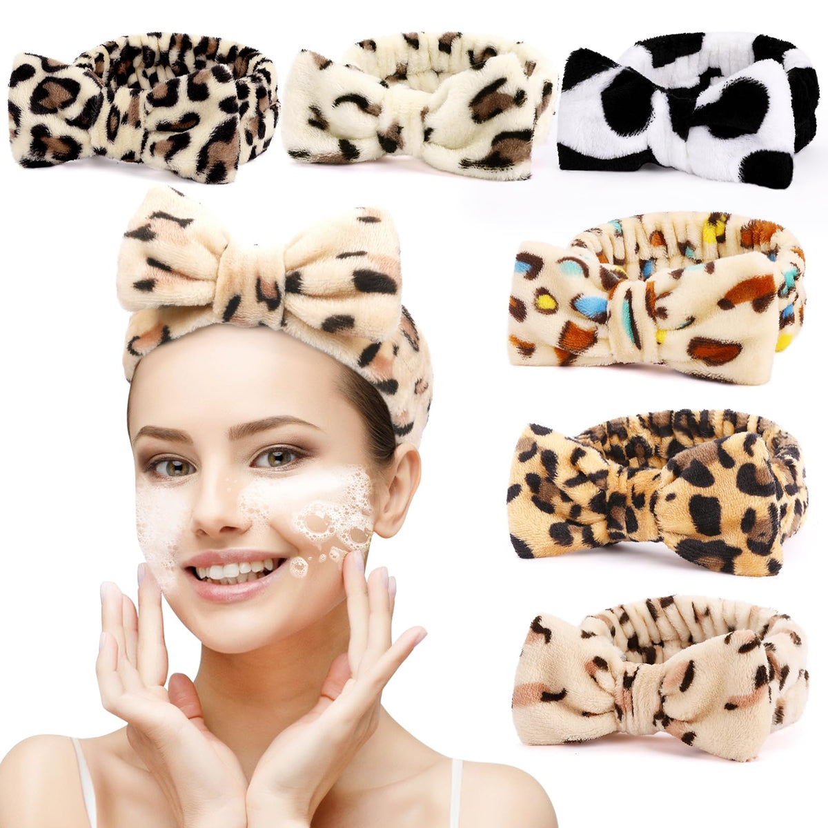 Banda spa UMIKU con lazo para cabello, ideal para lavado facial.