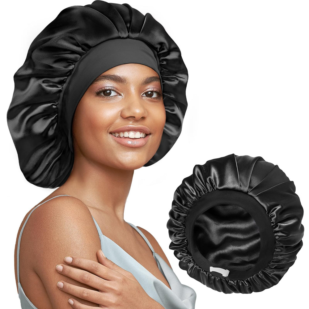 Gorro Umisleep de seda morera 22 momme, vista frontal, protege el cabello al dormir