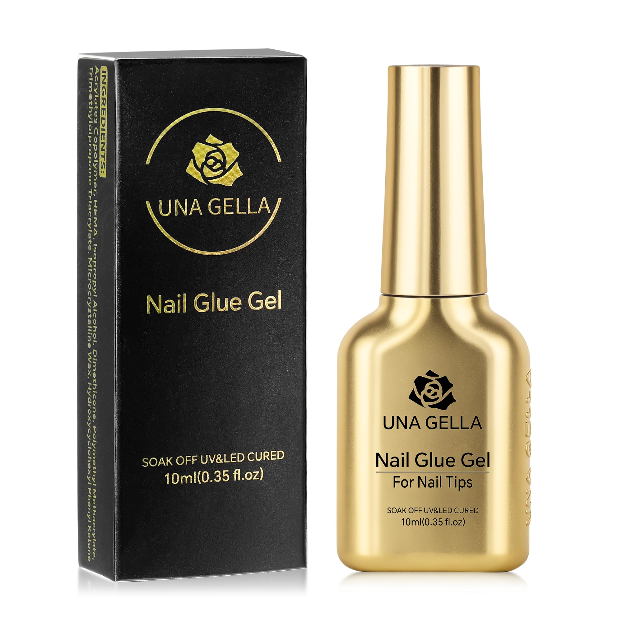 UNA GELLA 6 en 1, pegamento para uñas, ofrece unión duradera para extensiones.