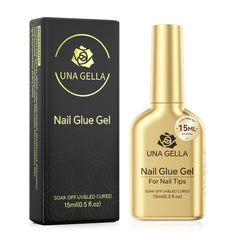 UNA GELLA: botella de pegamento para uñas, unión duradera.