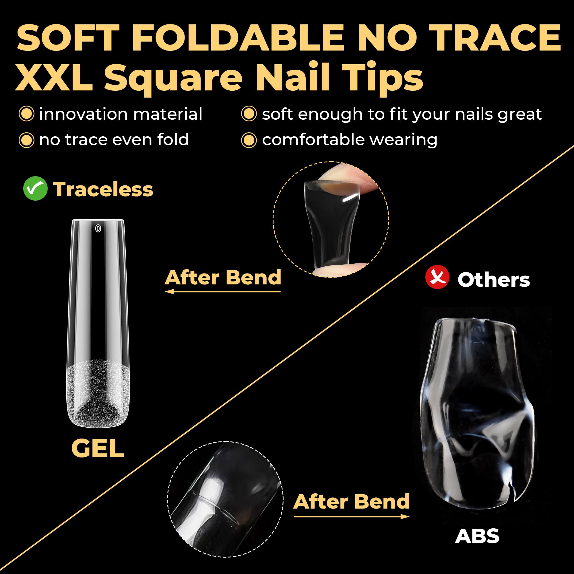 UNA GELLA frances-xxl lienzo perfecto para tips franceses y decoraciones brillantes.