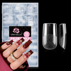 UNA GELLA Nail Tips medianas, forma cuadrada para ajuste preciso sin limar