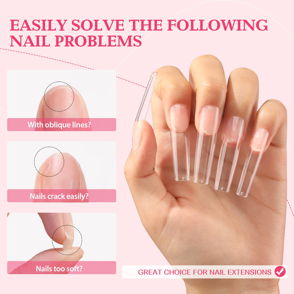 UNA GELLA 12 tallas ultra ajustadas para adaptar uñas finas o anchas.